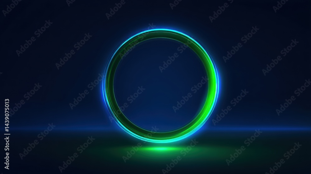 Poster abstract gradient science technology and medical. illuminated circular shape with glowing edges set 