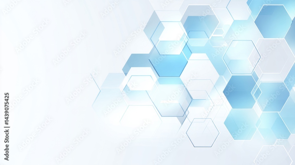 Poster abstract gradient science technology and medical. abstract background featuring hexagonal shapes in 