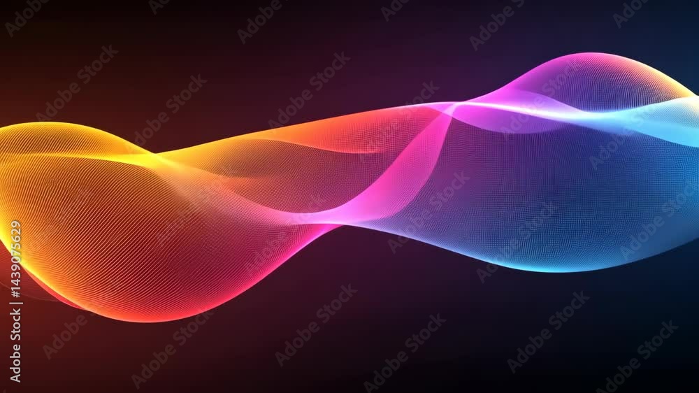 Poster vibrant multicolored wave transitions across dynamic abstract background