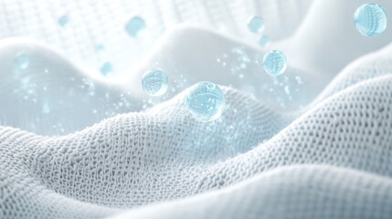 Water repellent fabric, close-up, studio, background blur, textile ad