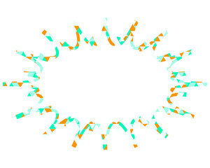 ステンドグラス風吹き出し　三角形模様　細長いギザギザした形