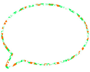 ステンドグラス風吹き出し　三角形模様　丸形