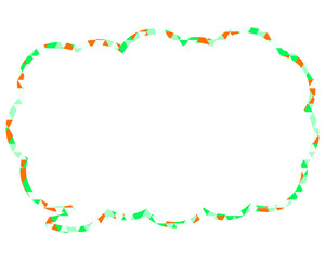 ステンドグラス風吹き出し　三角形模様　細長い雲形