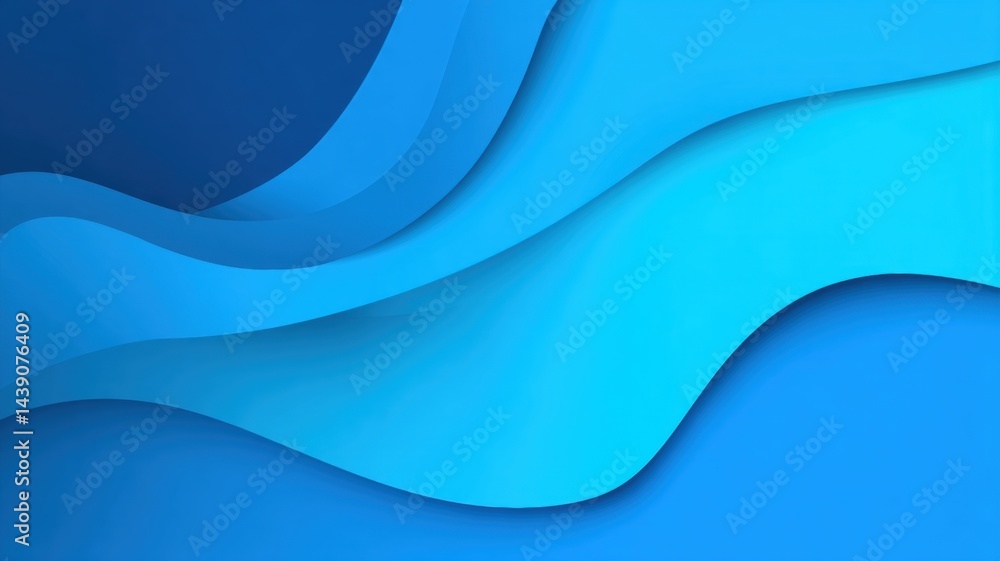 Aufkleber abstract gradient science technology and medical. blue waves create a smooth, flowing abstract backg