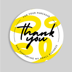 Thank you sticker for supporting my small business