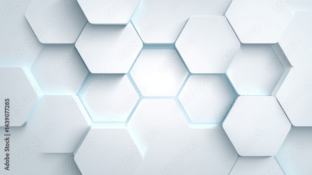 Poster abstract gradient science technology and medical. abstract hexagonal pattern in a light background, 