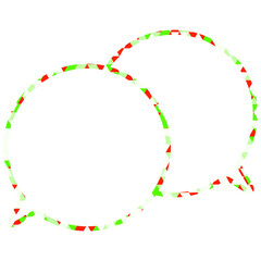 ステンドグラス風吹き出し　三角形模様　重なる会話