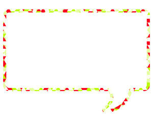 ステンドグラス風吹き出し　三角形模様　四角形