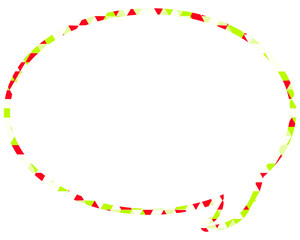 ステンドグラス風吹き出し　三角形模様　丸形