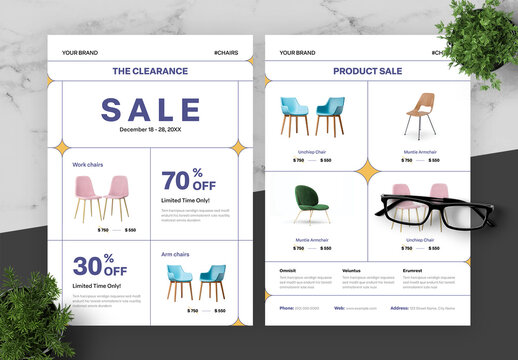 Blue And Yellow Clearance Sale Flyer