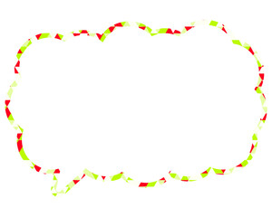 Fototapeta premium ステンドグラス風吹き出し 三角形模様 細長い雲形