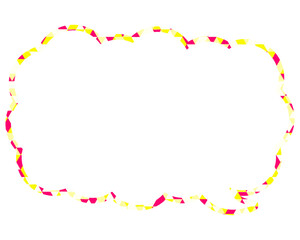 ステンドグラス風吹き出し　三角形模様　細長い雲形