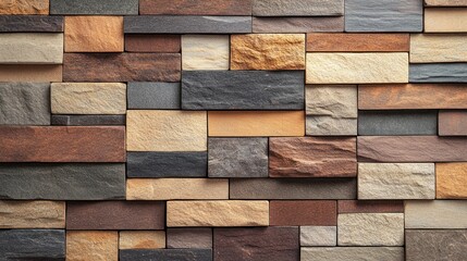 Multi-toned stone wall tiles