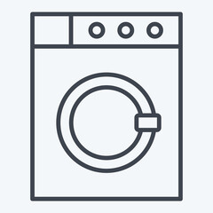 Icon Washing Machine. related to Fabric symbol. line style. design editable