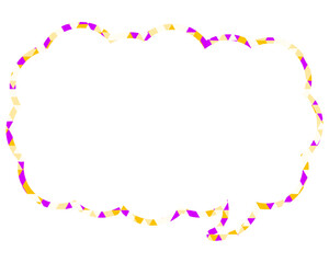 ステンドグラス風吹き出し　三角形模様　細長い雲形