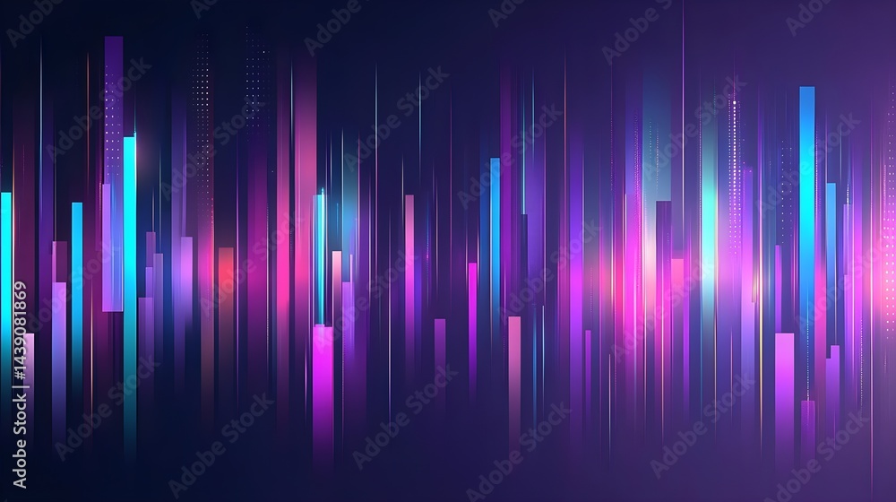 Poster dynamic financial impact visualization digital space infographic abstract data analysis