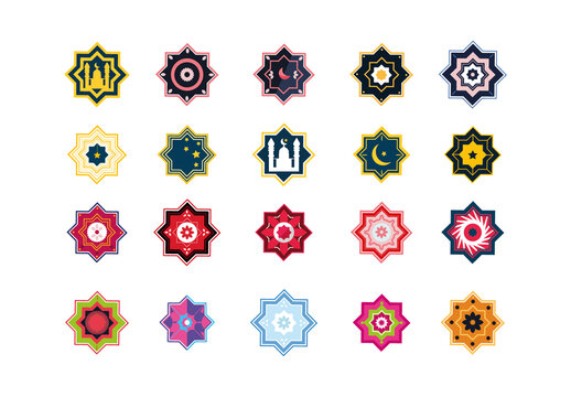 Colorful Islamic Star Festival Decoration Set