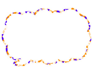 ステンドグラス風吹き出し　三角形模様　細長い雲形