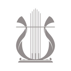 Harp musical instrument icon logo