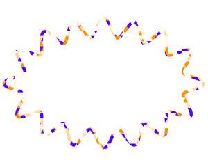 ステンドグラス風吹き出し　三角形模様　細長い丸みのあるギザギザした形
