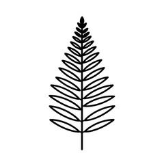 Fototapeta premium Black Thorny Fern Leaf Illustration for Ivan Kupala Day 