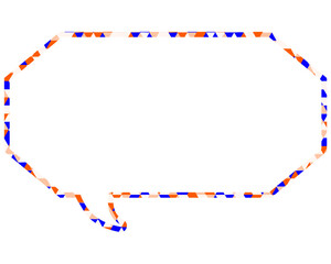 ステンドグラス風吹き出し　三角形模様　細長い八角形