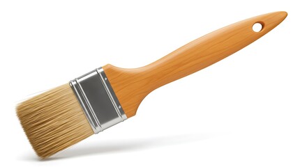 Wooden-Handled Paintbrush: A Clean, Crisp Image