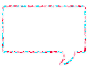 ステンドグラス風吹き出し　三角形模様　四角形