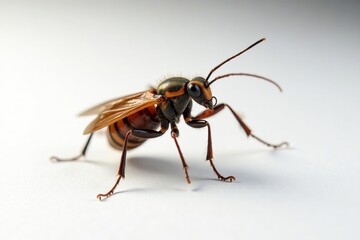Close-up of single insect on pure white background, wildlife, detail, bright