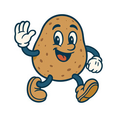 Obraz premium potato funny mascot character vector illustration