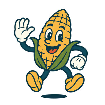 corn funny mascot character vector illustration