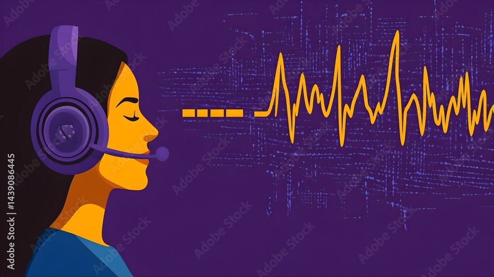 Poster active noise cancellation voice app ui design digital environment user experience vibrant colors