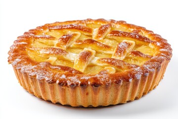 Bakery items like freshly baked pineapple or apple pies for Christmas New Year and other celebrations are displayed against a white background