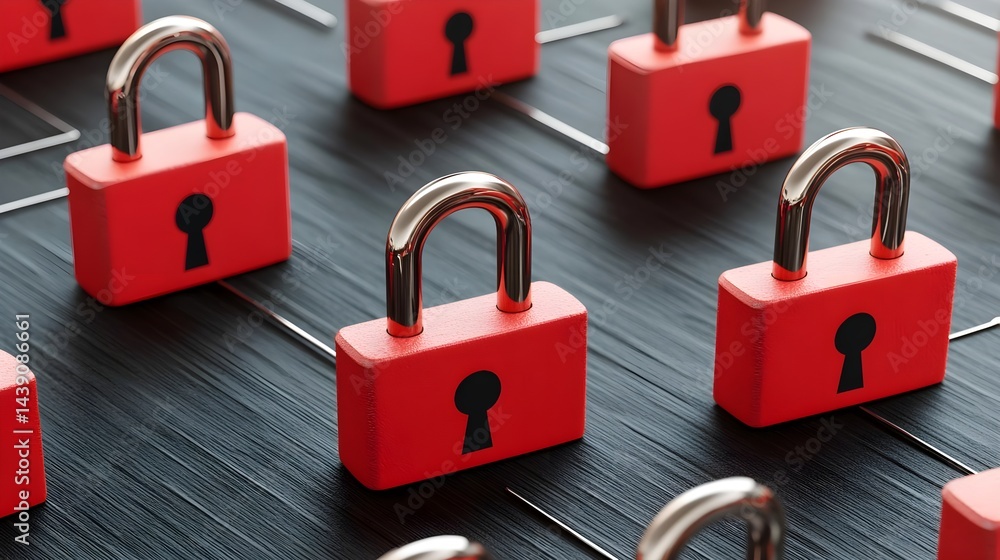 Poster data security measures digital environment visual content cybersecurity warning symbols
