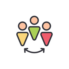 Community colored icons, minimalist vector illustration ,simple transparent graphic element .Isolated on white background