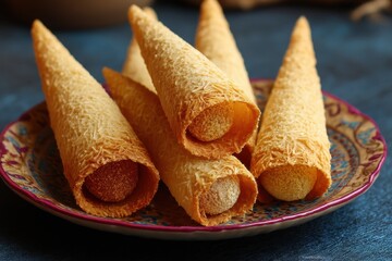 Bangladesh Indian cone shaped pastry filled with cream Alwar Ka Mawa cake dry biscuit like sweet and traditional coconut ladoo with jaggery