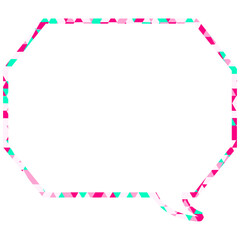 ステンドグラス風吹き出し　三角形模様　角のある八角形