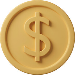 Yellow dollar coin