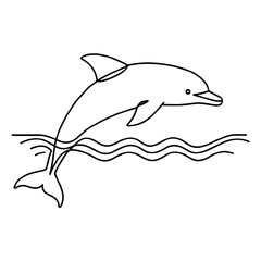 Obraz premium Dolphin jumping joyfully against ocean waves - Ivan Kupala Day 