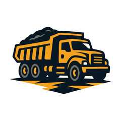 Dump Truck Carrying Load Illustration