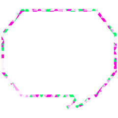 Naklejka premium ステンドグラス風吹き出し 三角形模様 角のある八角形