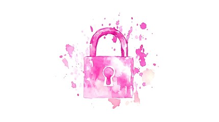 Unlocking creativity artistic pink lock illustration digital art abstract environment vibrant viewpoint