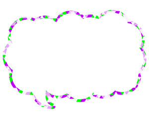 ステンドグラス風吹き出し　三角形模様　細長い雲形