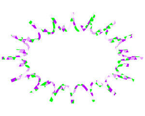 ステンドグラス風吹き出し　三角形模様　細長いギザギザした形