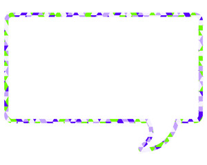 ステンドグラス風吹き出し　三角形模様　四角形