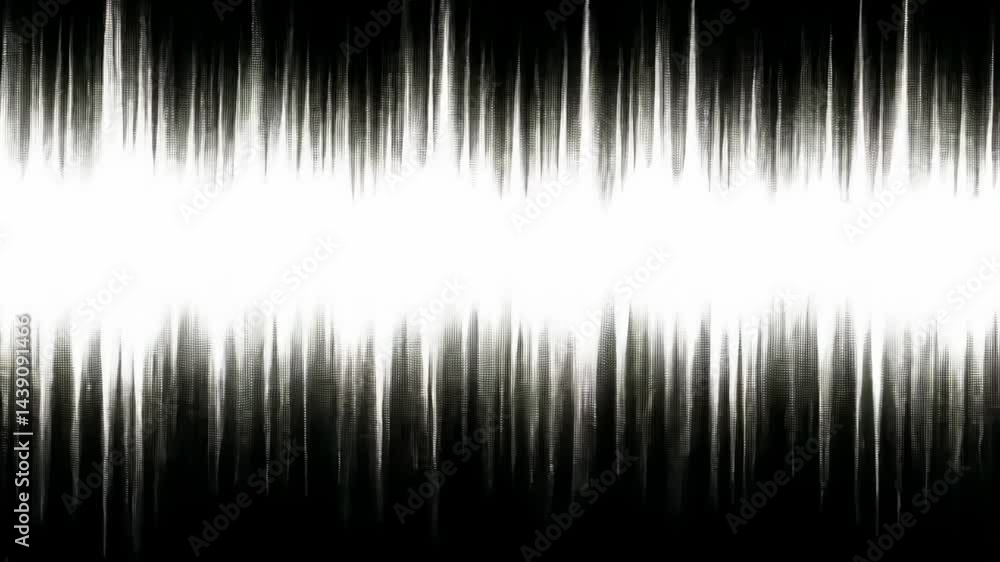 Poster dynamic sound waveforms oscillating in high contrast minimalist design