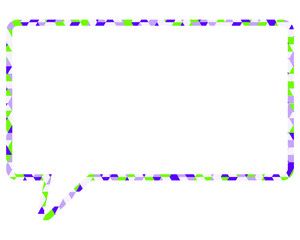 ステンドグラス風吹き出し　三角形模様　四角形