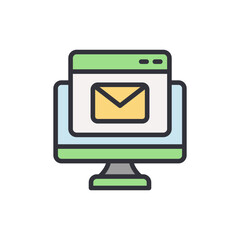 Mail software colored icons, minimalist vector illustration ,simple transparent graphic element .Isolated on white background