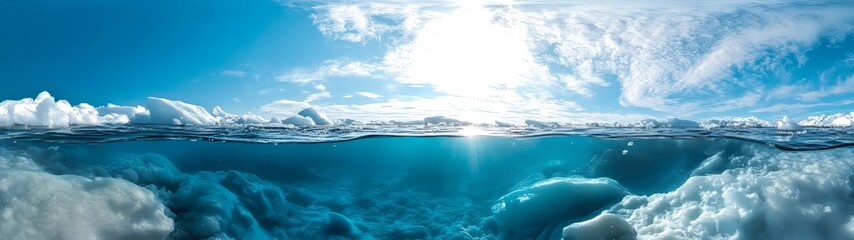 Fototapeta premium Underwater serenity 360 degree ocean view hdr and hdri content nature landscape