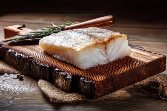 Classic salted cod style on a wood platter